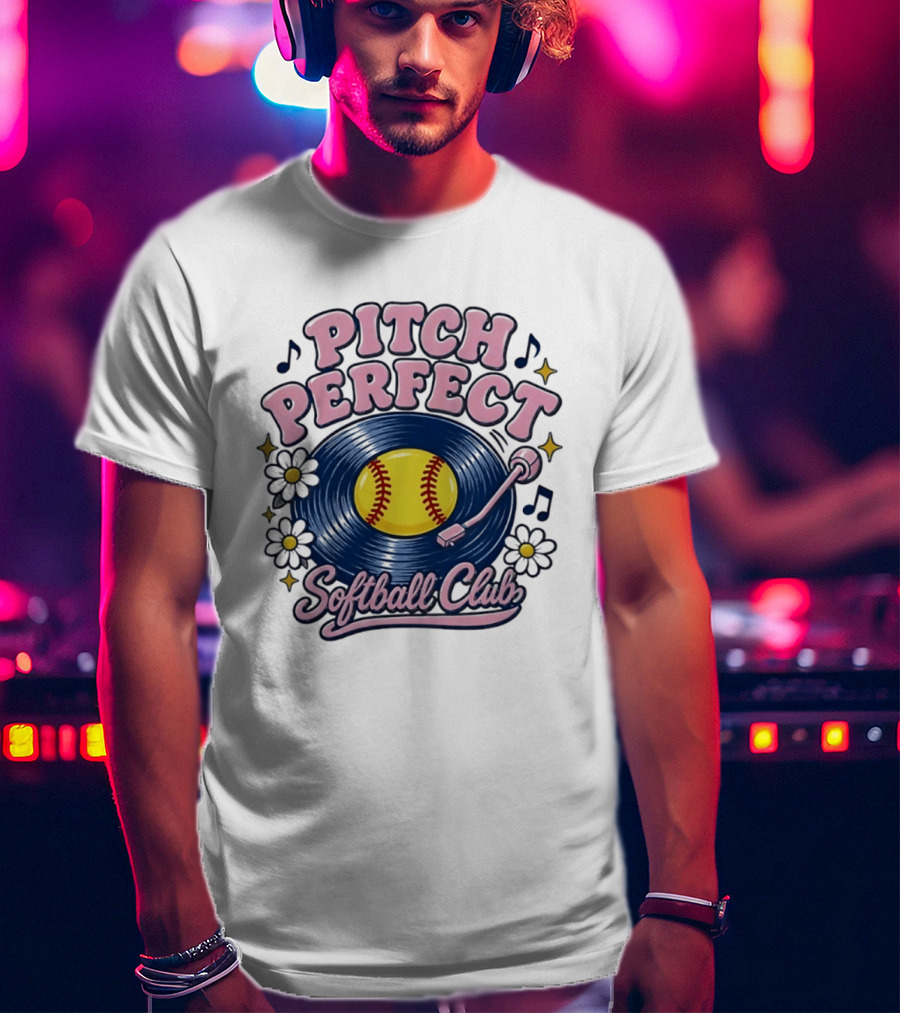 Pitch Perfect Softball Club Vinyl Record T-Shirt