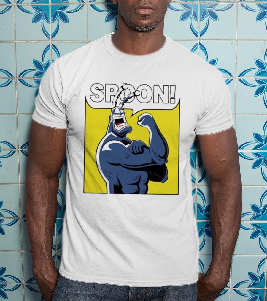 Spoon Mighty Hero Cartoon Catchphrase T-Shirt