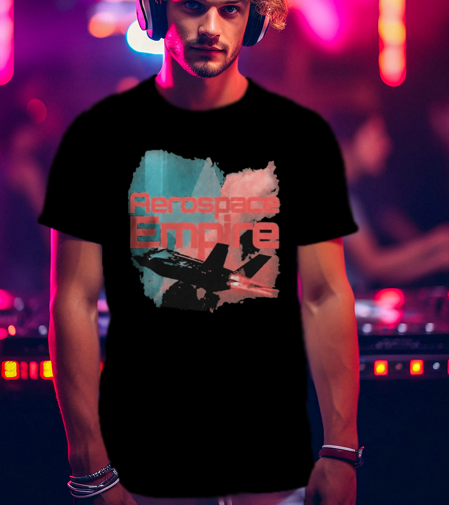 Aerospace Empire Futuristic Jet With Vapor Trails And Vibrant Color Palette T-Shirt