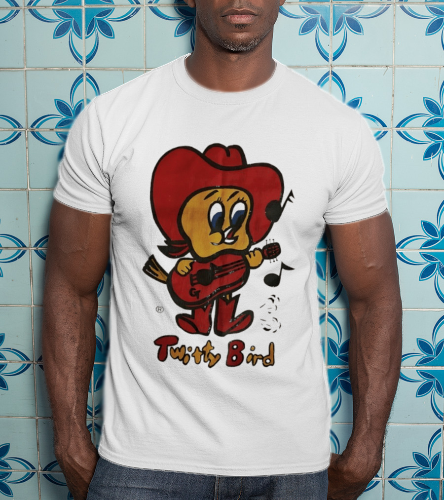Twitty Bird Cowboy Musician Playing Guitar T-Shirt