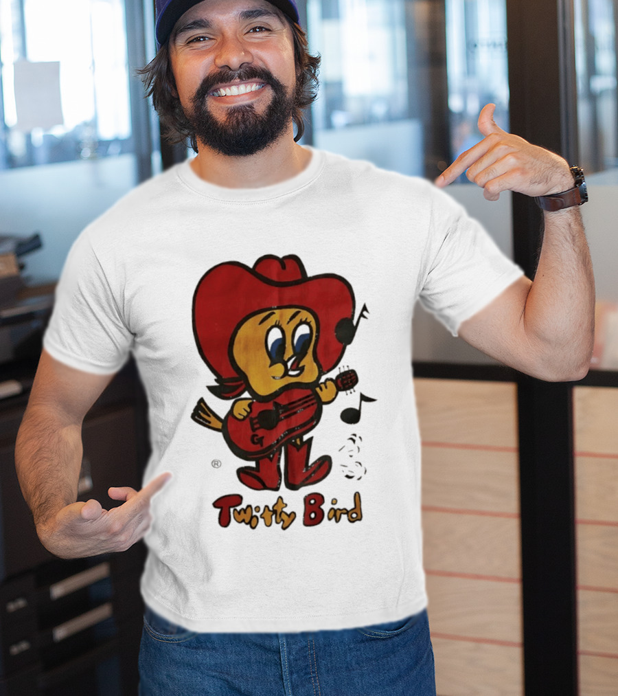 Twitty Bird Cowboy Musician Playing Guitar T-Shirt