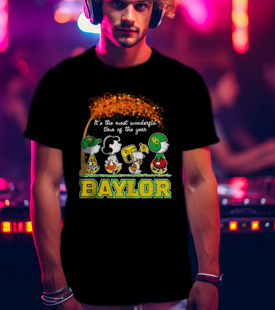 Baylor Bears Peanuts It's The Most Wonderful Time Of The Year Halloween 2026 Charlie Brown Snoopy Woodstock T-Shirt