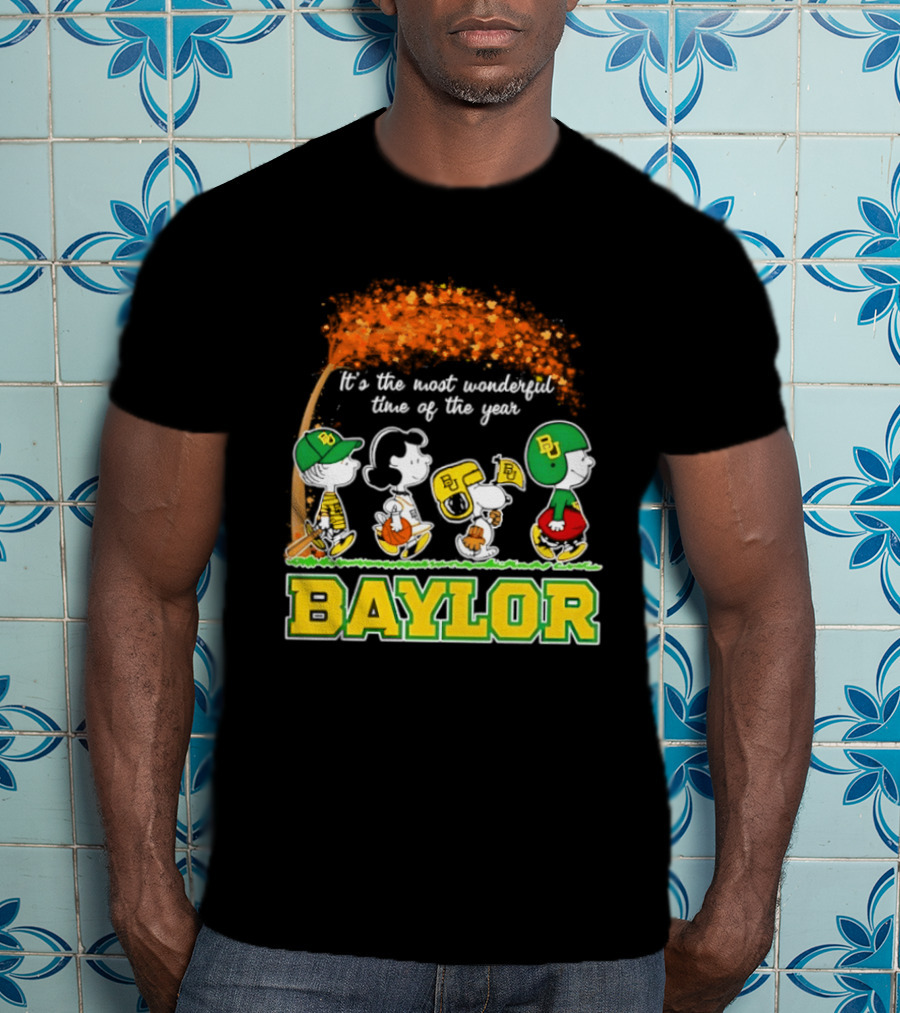Baylor Bears Peanuts It's The Most Wonderful Time Of The Year Halloween 2026 Charlie Brown Snoopy Woodstock T-Shirt