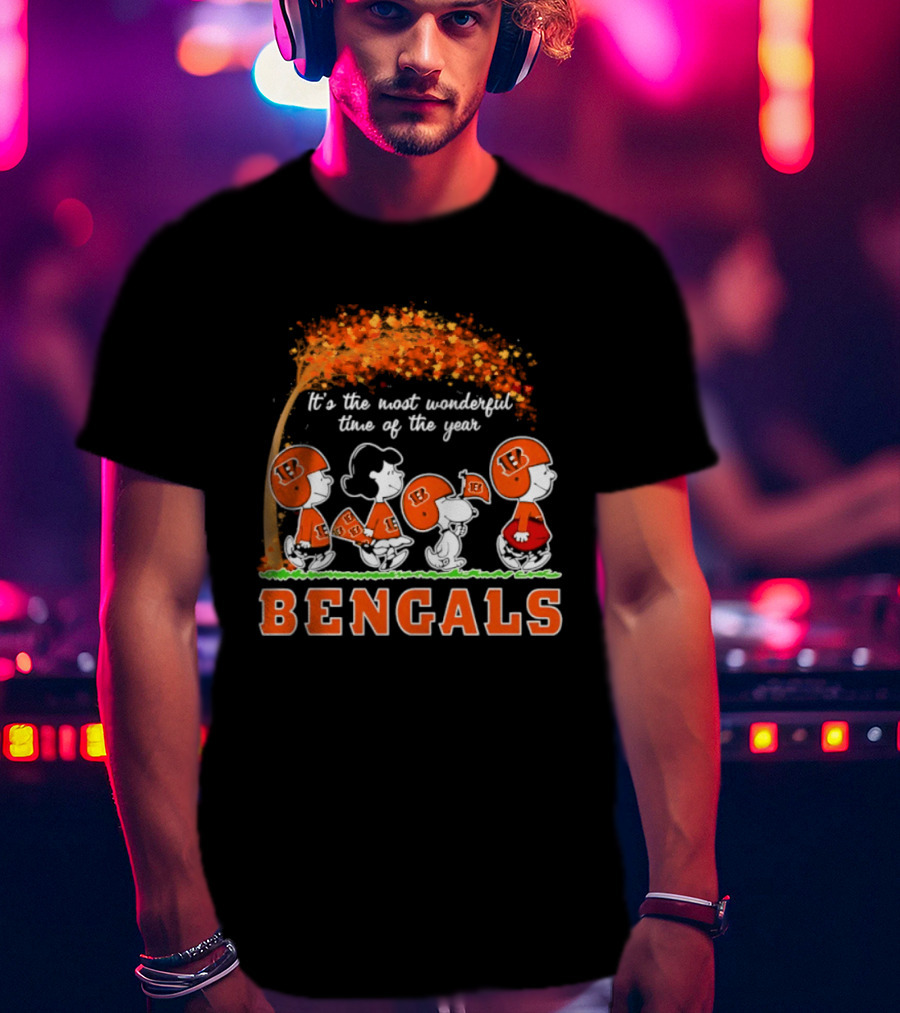 Cincinnati Bengals Peanuts It's The Most Wonderful Time Of The Year Halloween 2026 T-Shirt