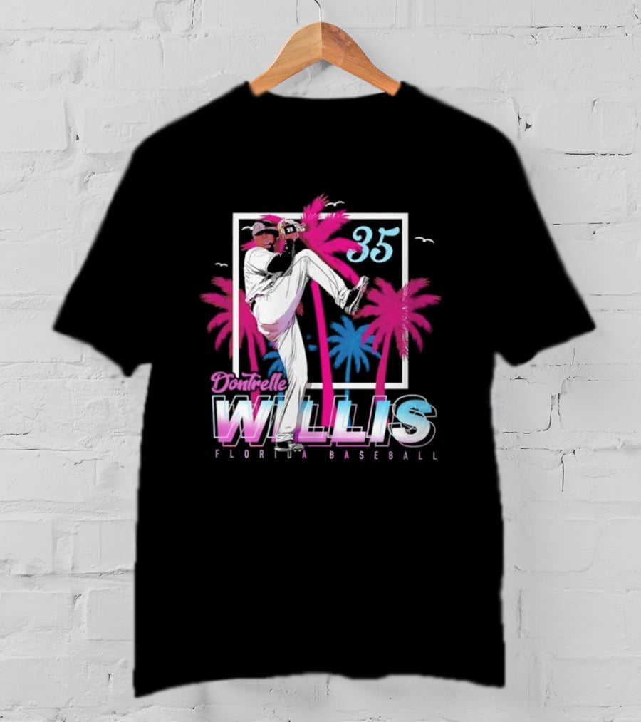 Dontrelle Willis 35 Florida Baseball Palm Trees T-Shirt