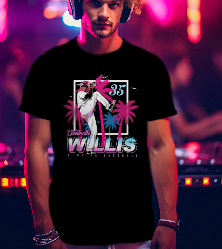 Dontrelle Willis 35 Florida Baseball Palm Trees T-Shirt