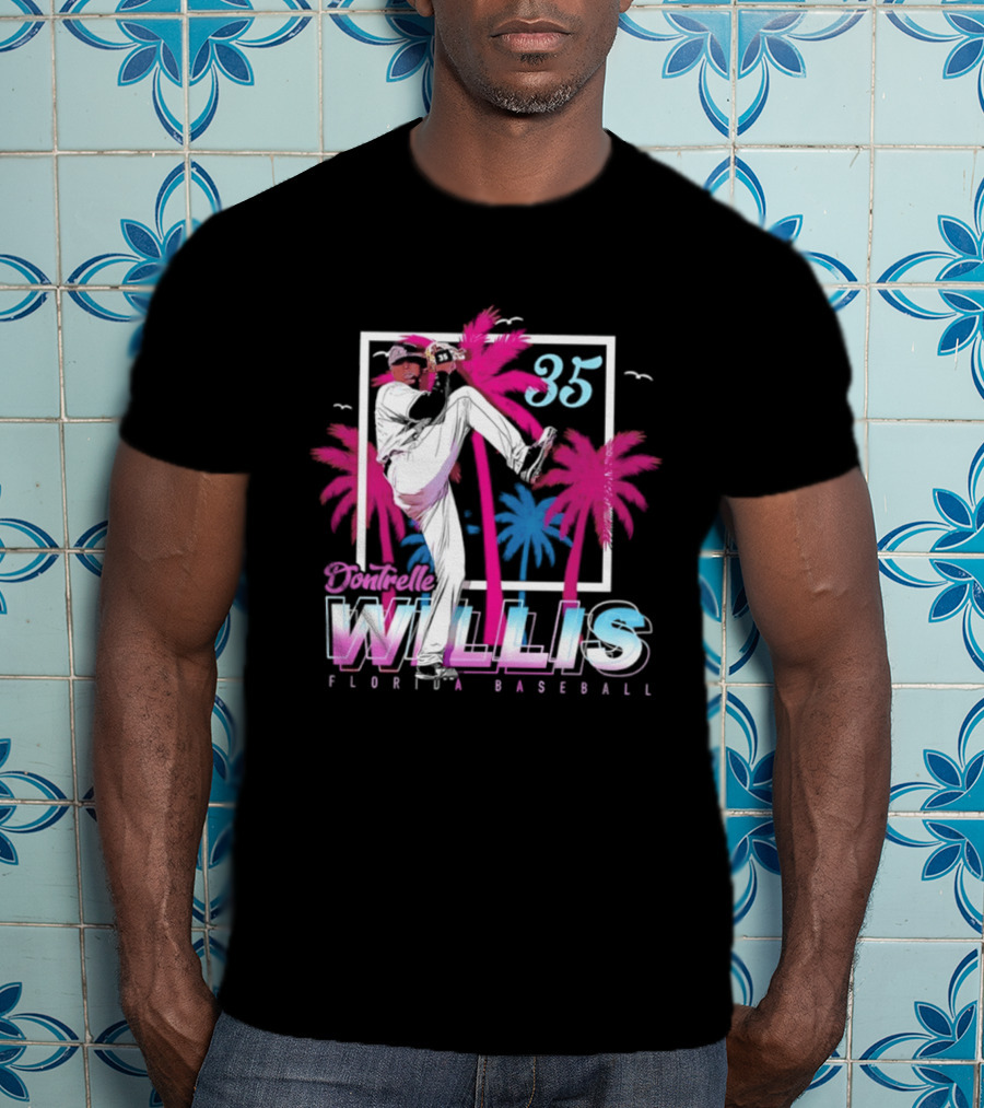 Dontrelle Willis 35 Florida Baseball Palm Trees T-Shirt