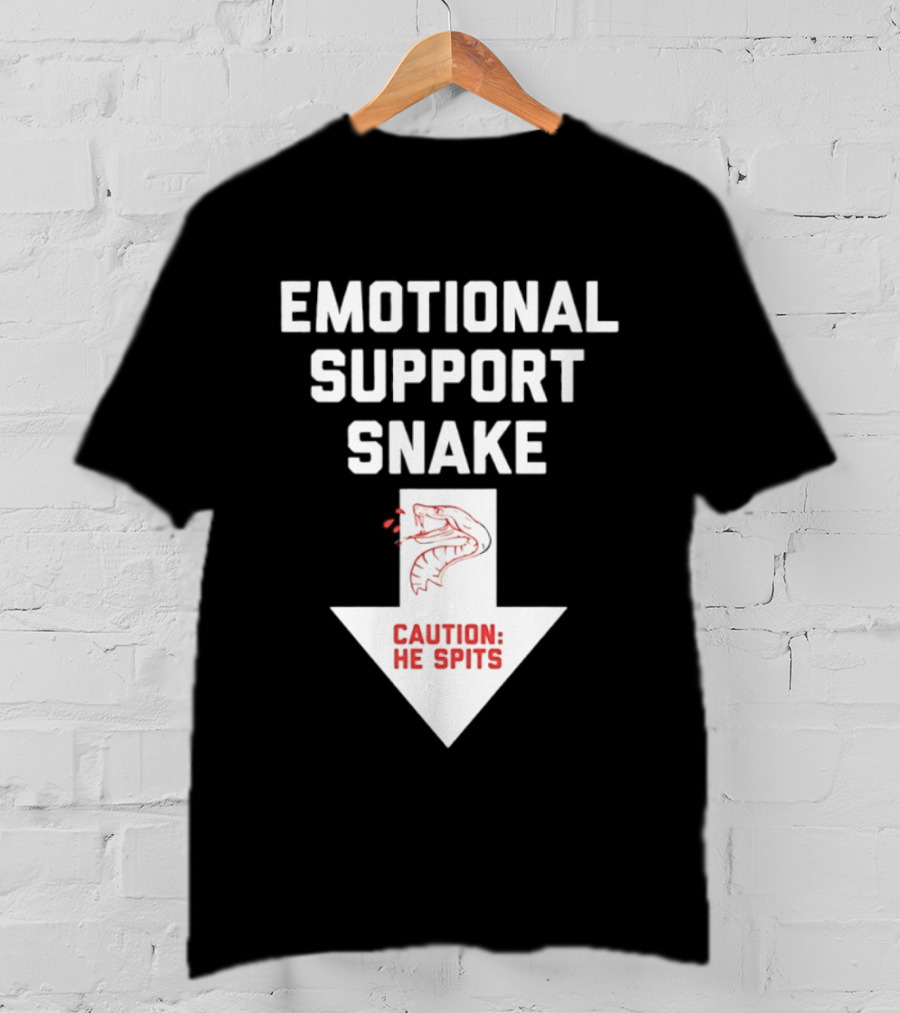 Emotional Support Snake Caution He Spits Warning Arrow T-Shirt