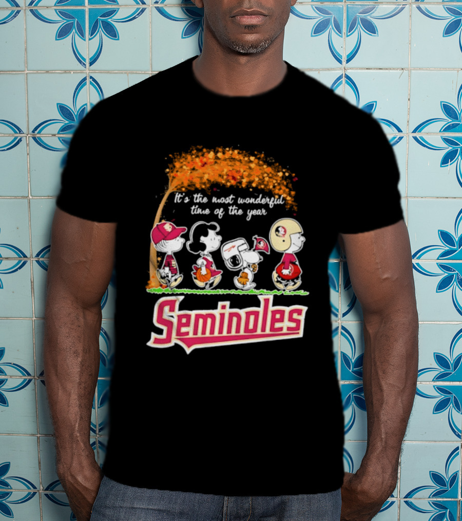 Florida State Seminoles Peanuts Halloween 2026 It's The Most Wonderful Time Of The Year T-Shirt
