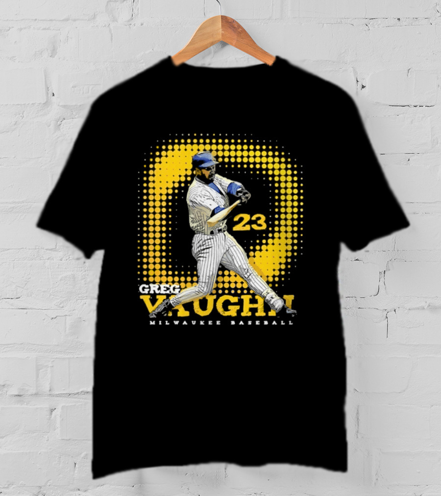 Greg Vaughn 23 Milwaukee Brewers Baseball Dots Player T-Shirt