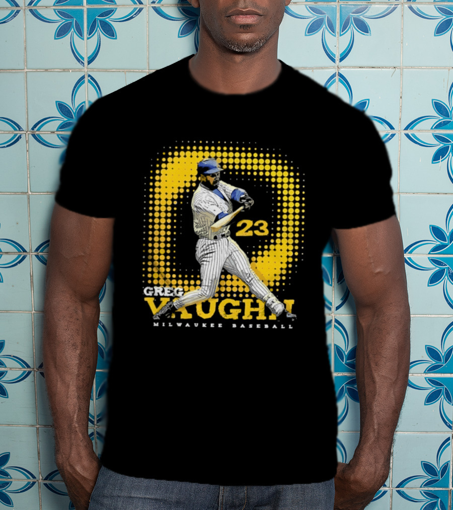Greg Vaughn 23 Milwaukee Brewers Baseball Dots Player T-Shirt