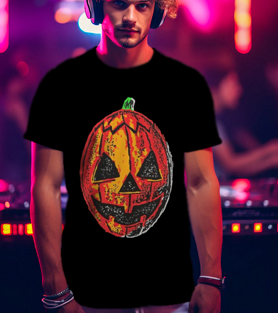 Halloween Trio Pumpkin Jack O' Lantern Black And Orange T-Shirt