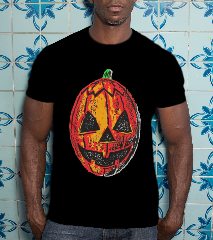 Halloween Trio Pumpkin Jack O' Lantern Black And Orange T-Shirt
