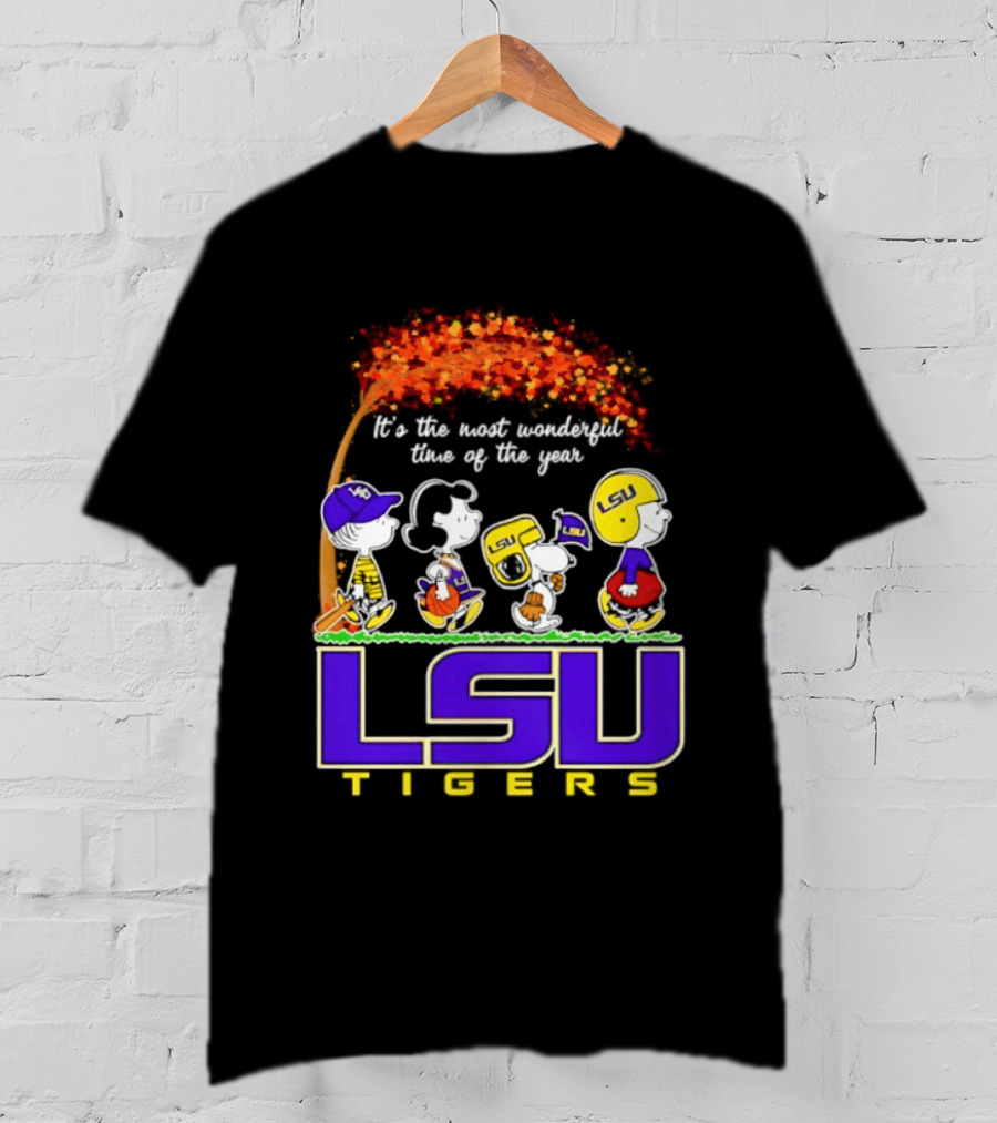 LSU Tigers Peanuts It's The Most Wonderful Time Of The Year Halloween 2026 T-Shirt