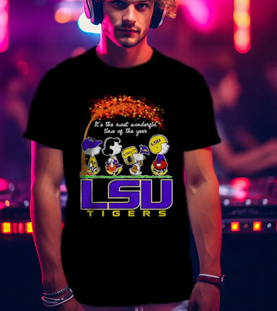 LSU Tigers Peanuts It's The Most Wonderful Time Of The Year Halloween 2026 T-Shirt