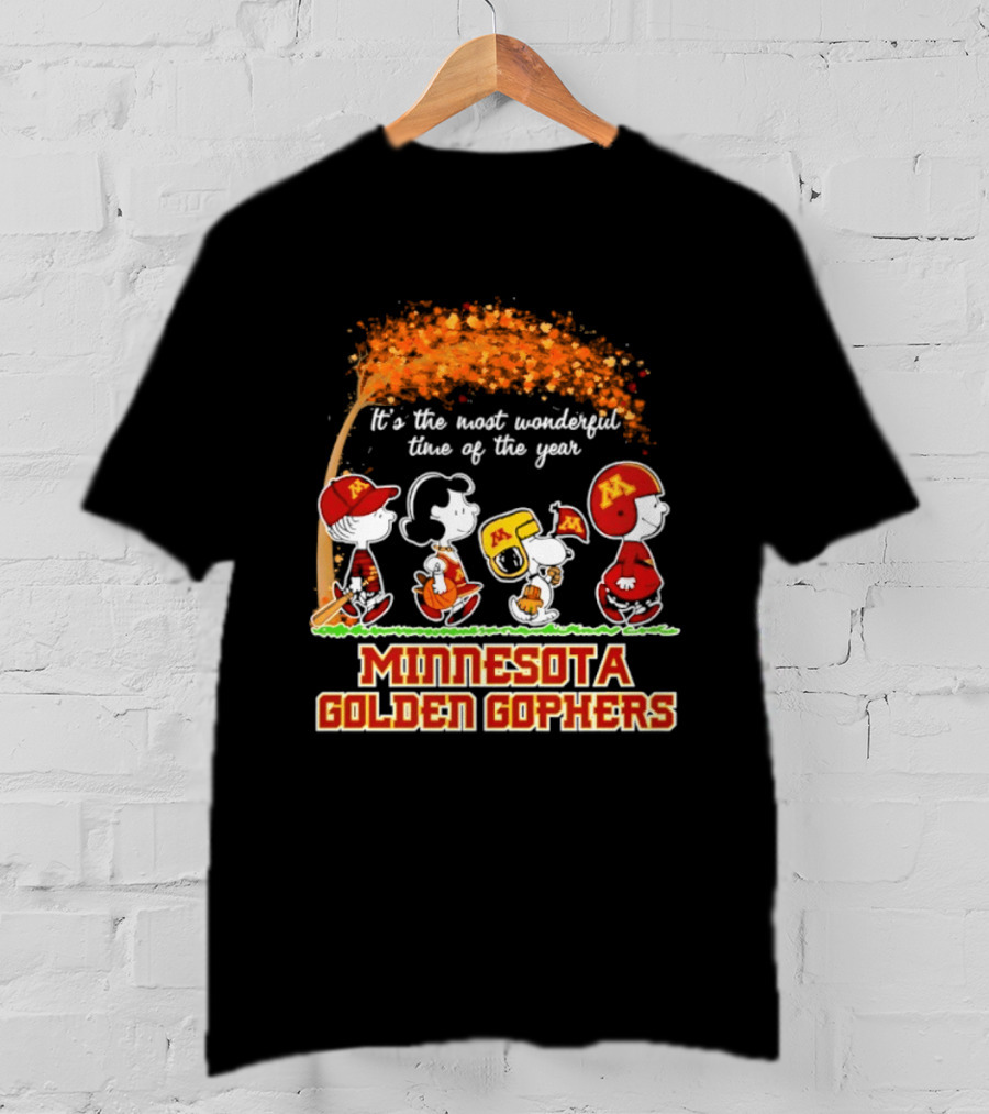 Minnesota Golden Gophers Peanuts It's The Most Wonderful Time Of The Year Halloween 2026 T-Shirt