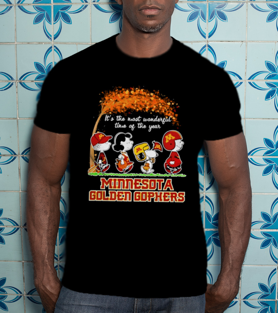 Minnesota Golden Gophers Peanuts It's The Most Wonderful Time Of The Year Halloween 2026 T-Shirt