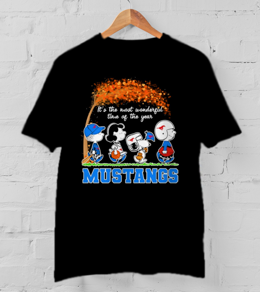 SMU Mustangs Peanuts Most Wonderful Time Of The Year Fall Halloween 2026 T-Shirt