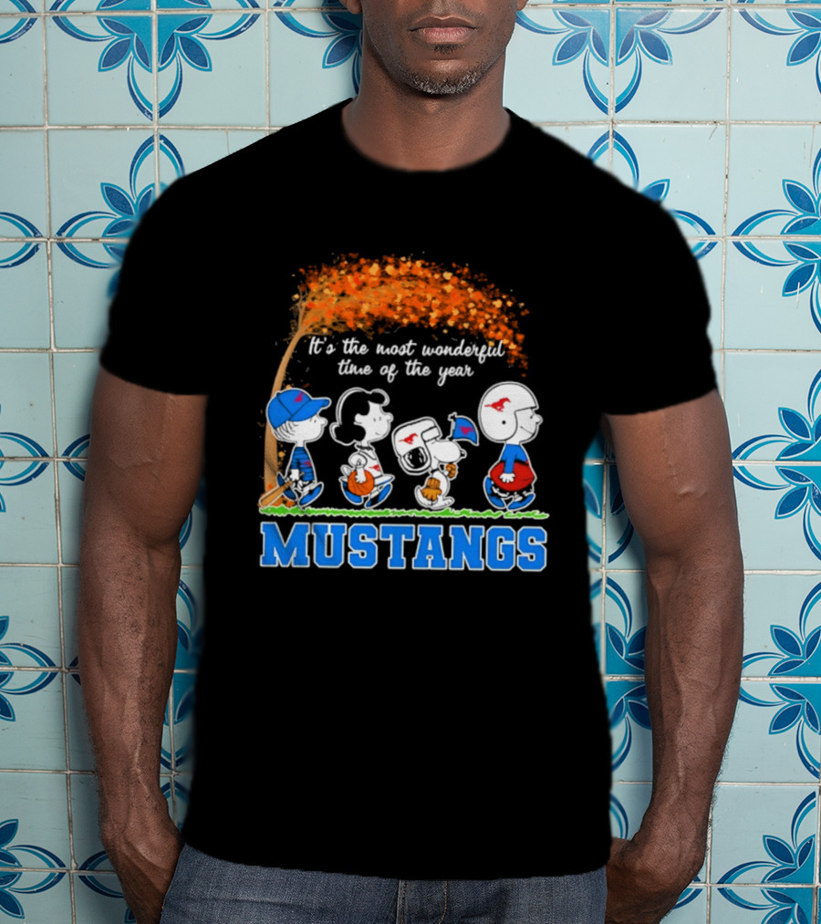 SMU Mustangs Peanuts Most Wonderful Time Of The Year Fall Halloween 2026 T-Shirt
