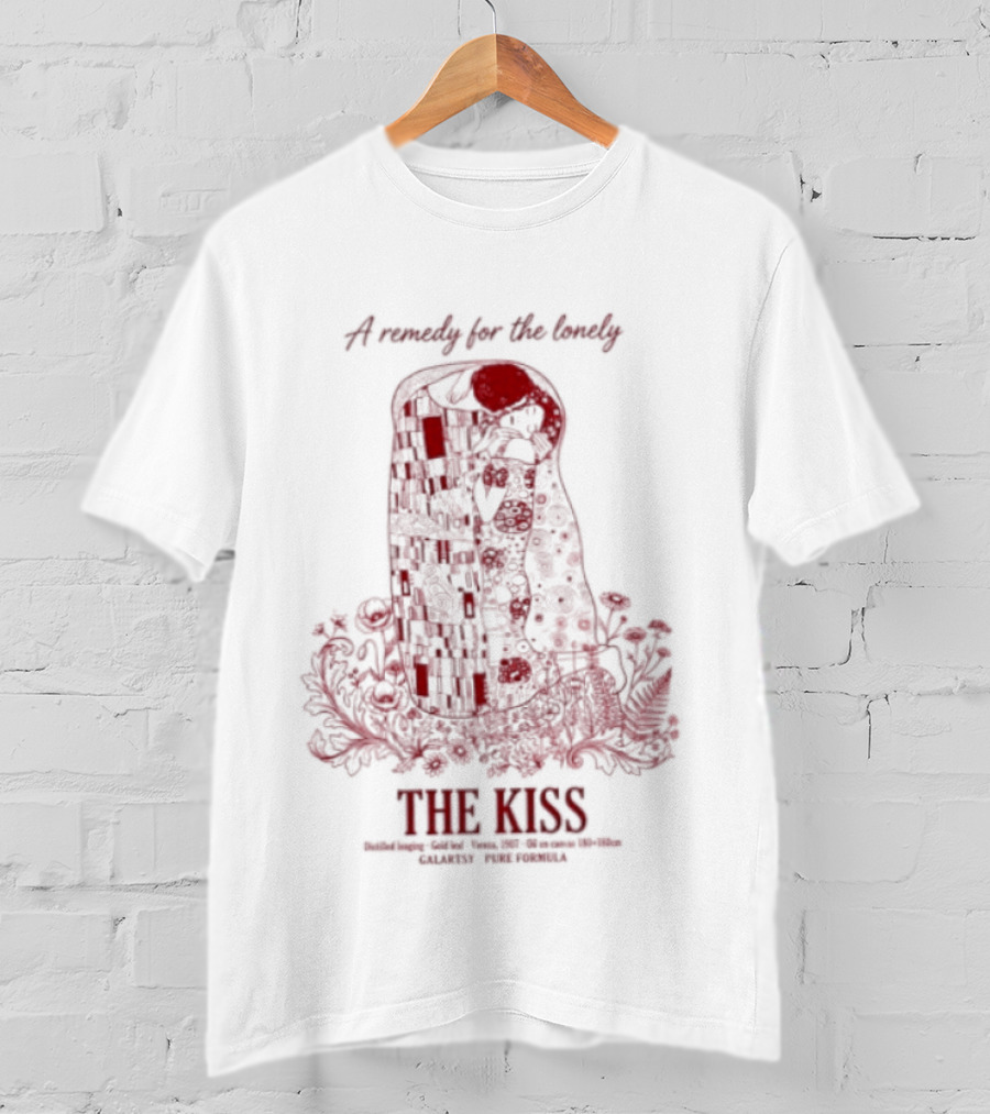 A Remedy For The Lonely The Kiss Embrace With Floral T-Shirt