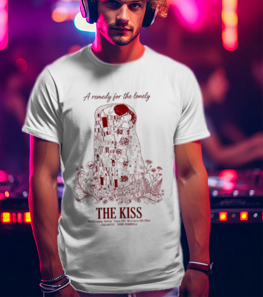 A Remedy For The Lonely The Kiss Embrace With Floral T-Shirt
