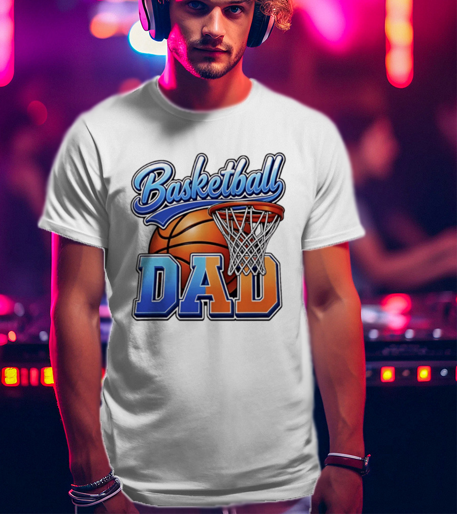 Basketball Dad Father Hoops Sports Fan Basketball Gift Dad T-Shirt