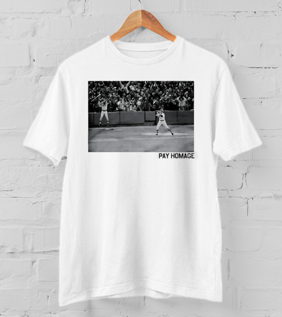 Carlton Fisk Boston Red Sox Baseball Pay Homage Moment Iconic Celebration T-Shirt