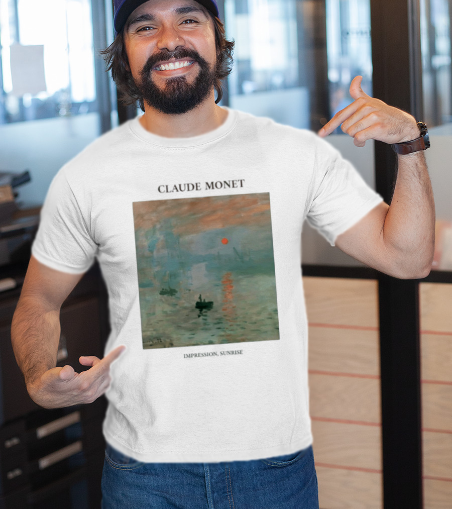 Claude Monet Impression Sunrise Oil Painting T-Shirt