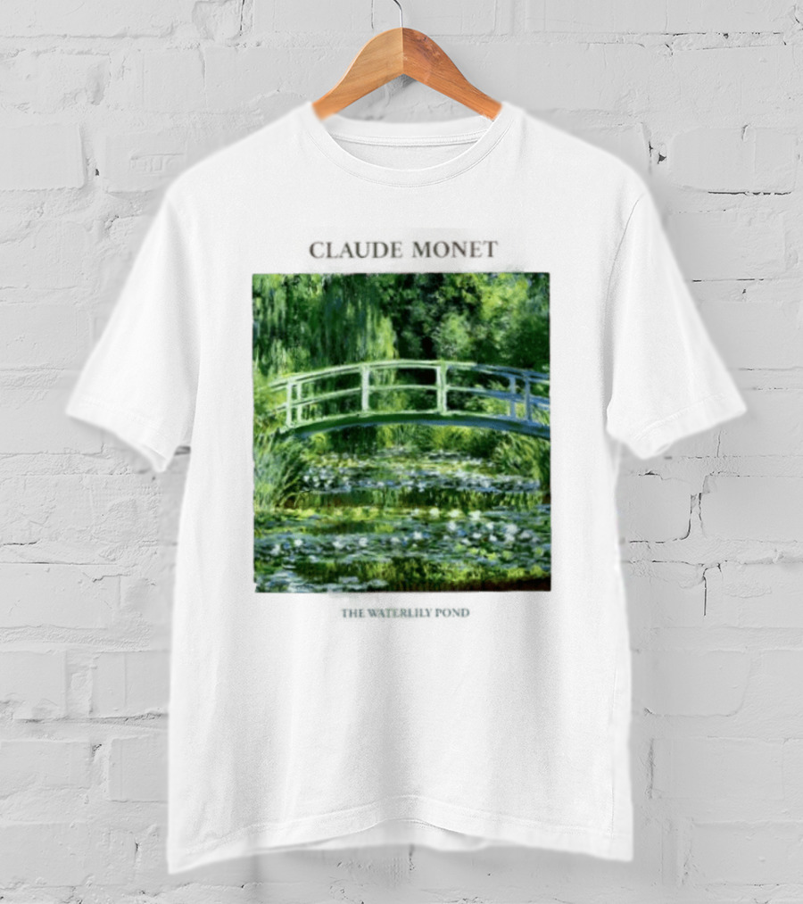 Claude Monet The Waterlily Pond Painting Scenic Landscape T-Shirt