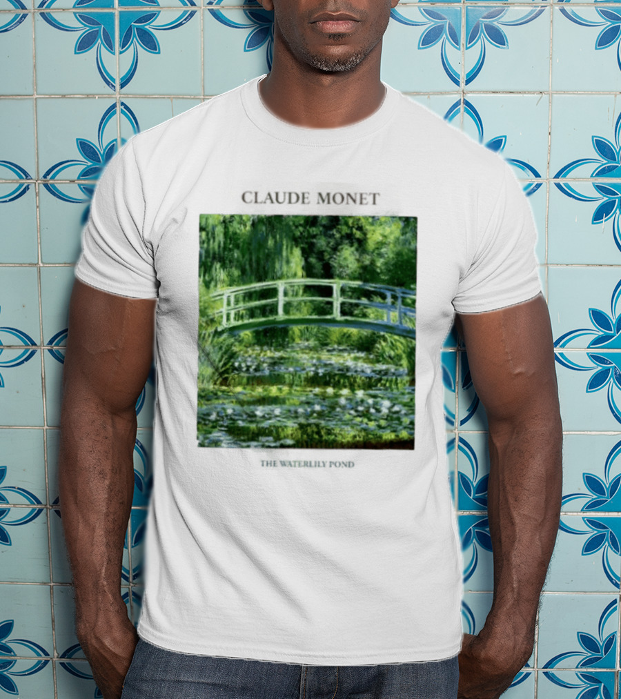Claude Monet The Waterlily Pond Painting Scenic Landscape T-Shirt