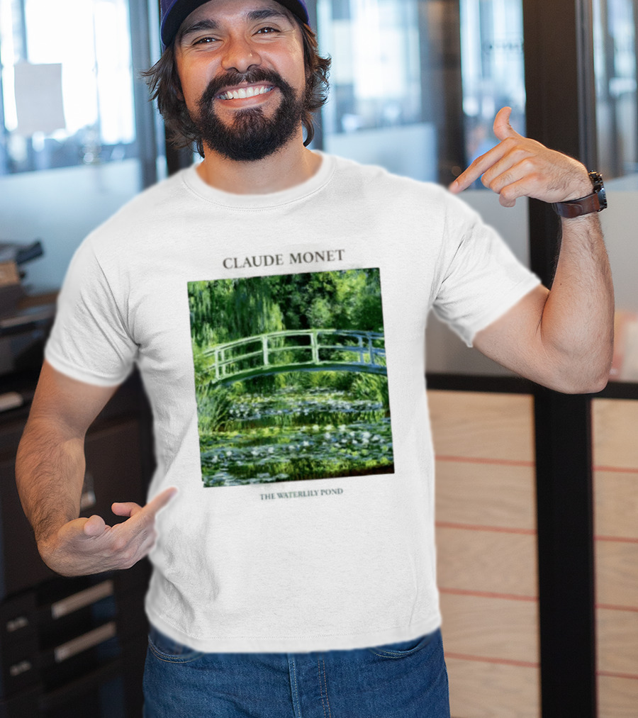 Claude Monet The Waterlily Pond Painting Scenic Landscape T-Shirt