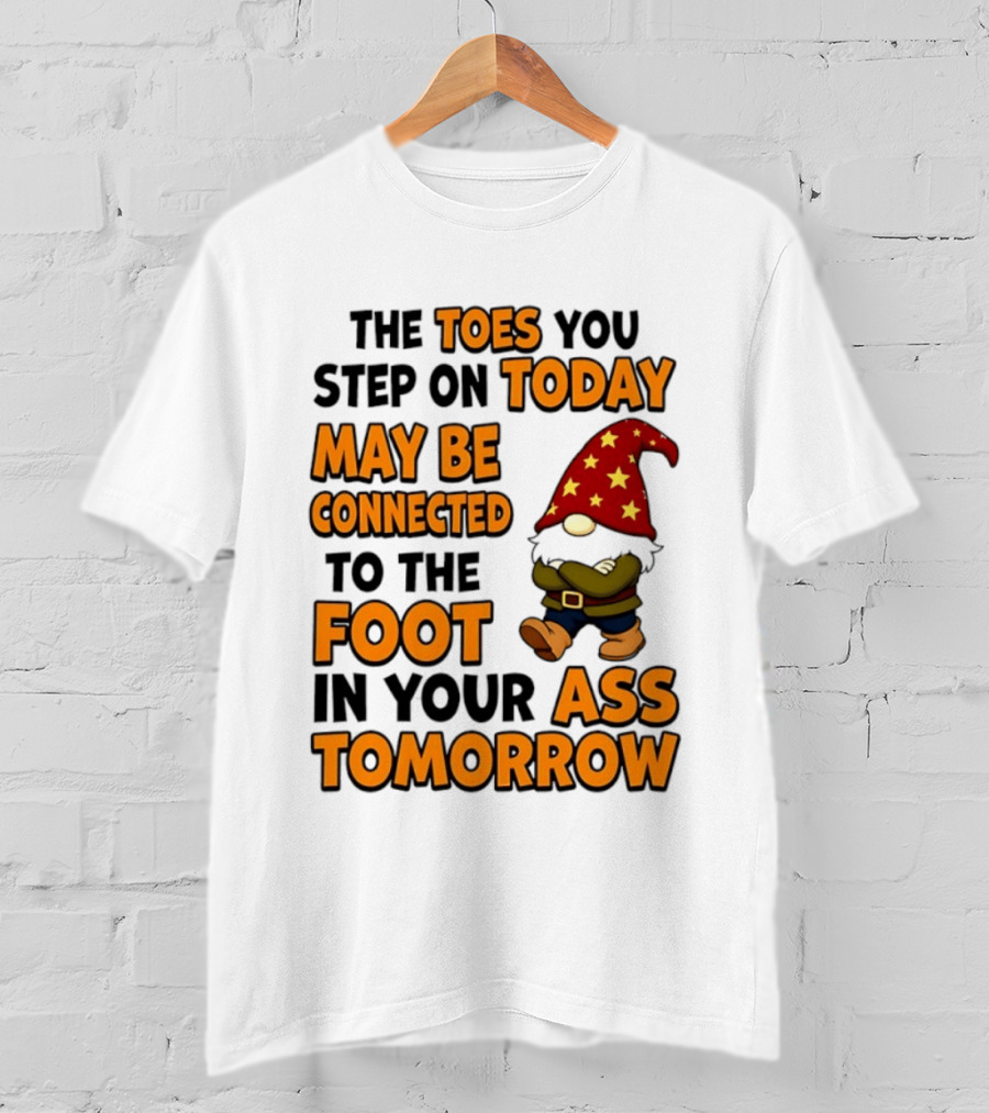 The Toes You Step On Today Gnome May Be Connected To The Foot In Your Ass Tomorrow T-Shirt
