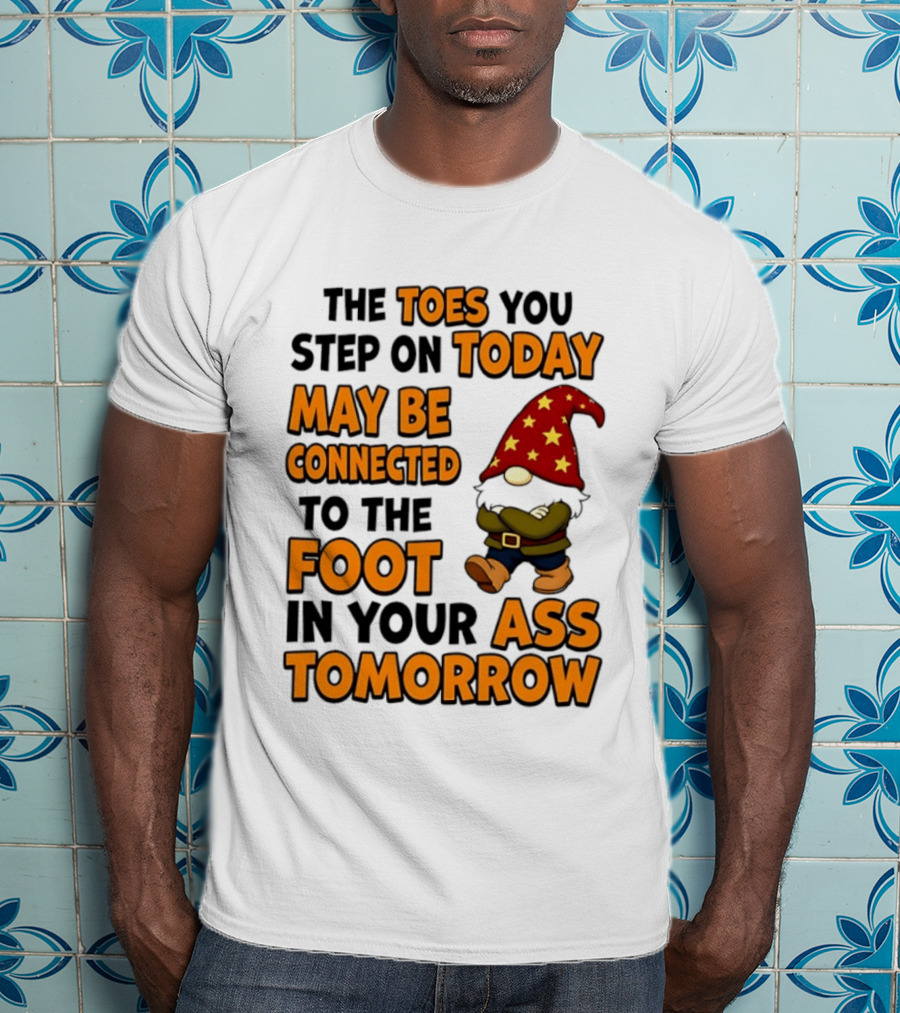 The Toes You Step On Today Gnome May Be Connected To The Foot In Your Ass Tomorrow T-Shirt
