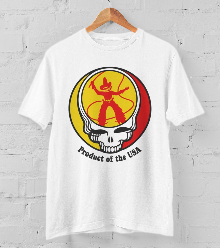 Dead Set Texas Pete Hot Sauce Cowboy Roper Skull USA T-Shirt