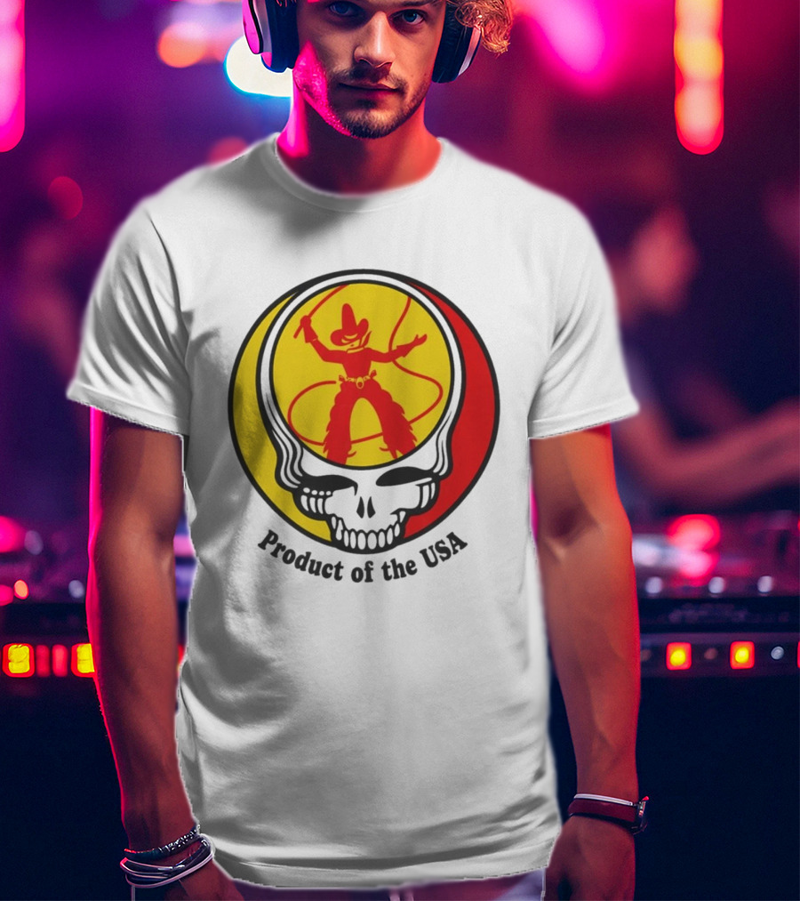 Dead Set Texas Pete Hot Sauce Cowboy Roper Skull USA T-Shirt