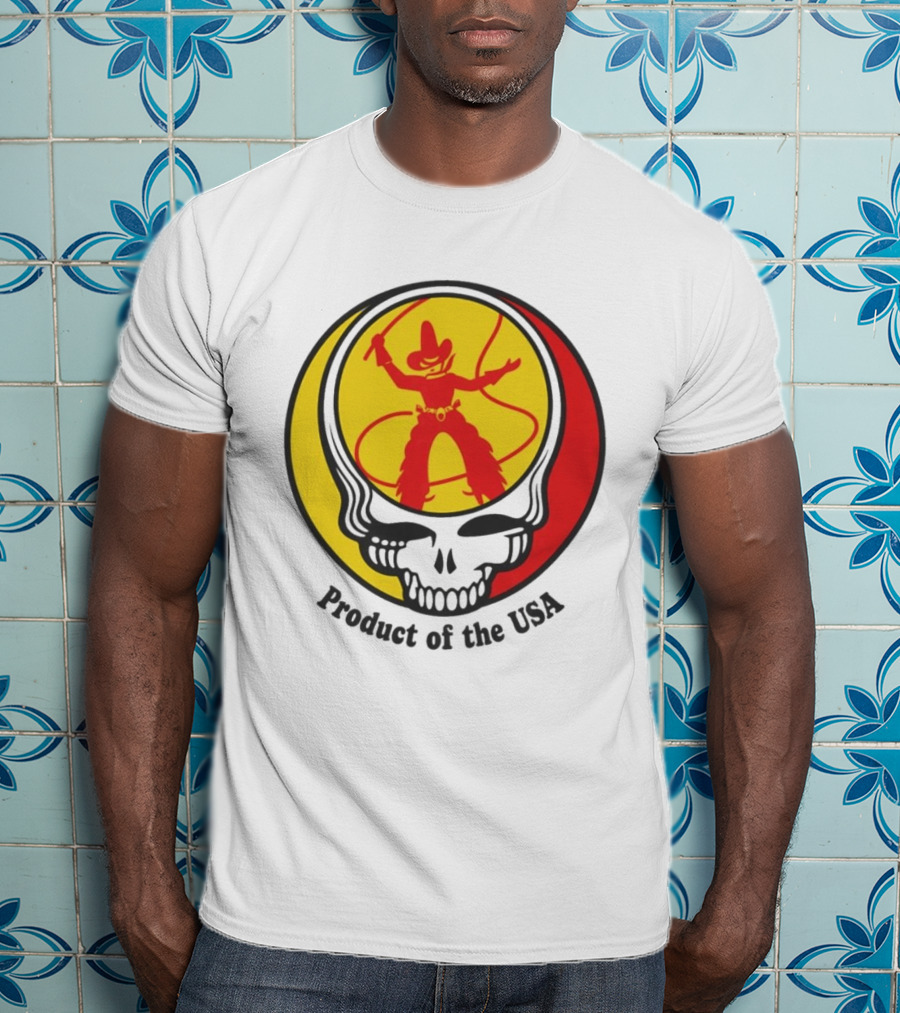 Dead Set Texas Pete Hot Sauce Cowboy Roper Skull USA T-Shirt