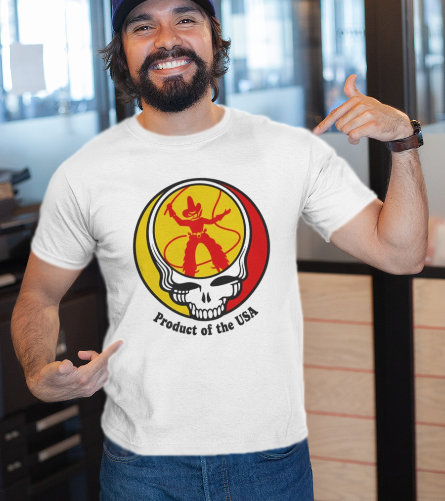 Dead Set Texas Pete Hot Sauce Cowboy Roper Skull USA T-Shirt