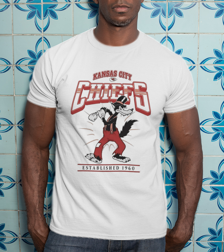 Kansas City Chiefs Big Bad Wolf Established 1960 T-Shirt