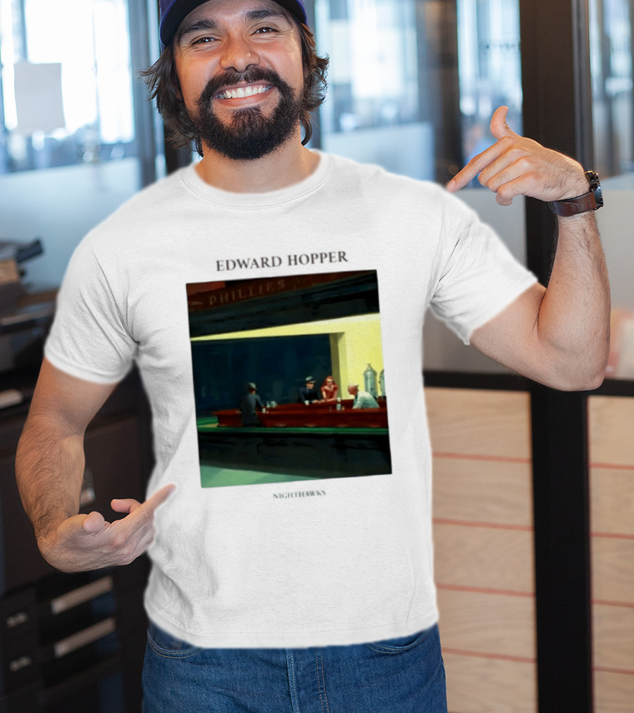 Edward Hopper Nighthawks Phillies Painting T-Shirt