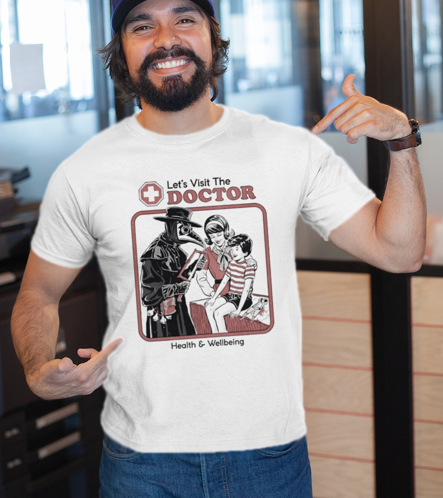 Let's Visit The Doctor Health And Wellbeing Vintage Medical Scene T-Shirt