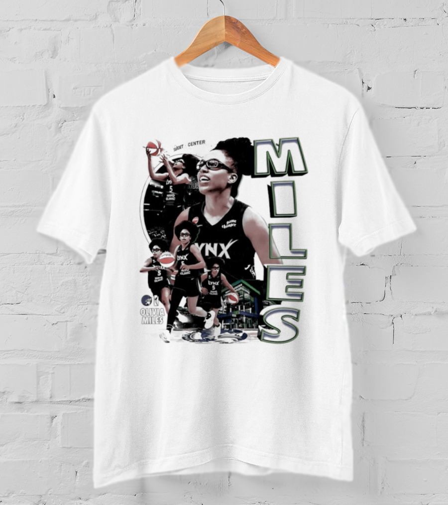 WNBA Olivia Miles Minnesota Lynx 2026 Basketball Collage T-Shirt