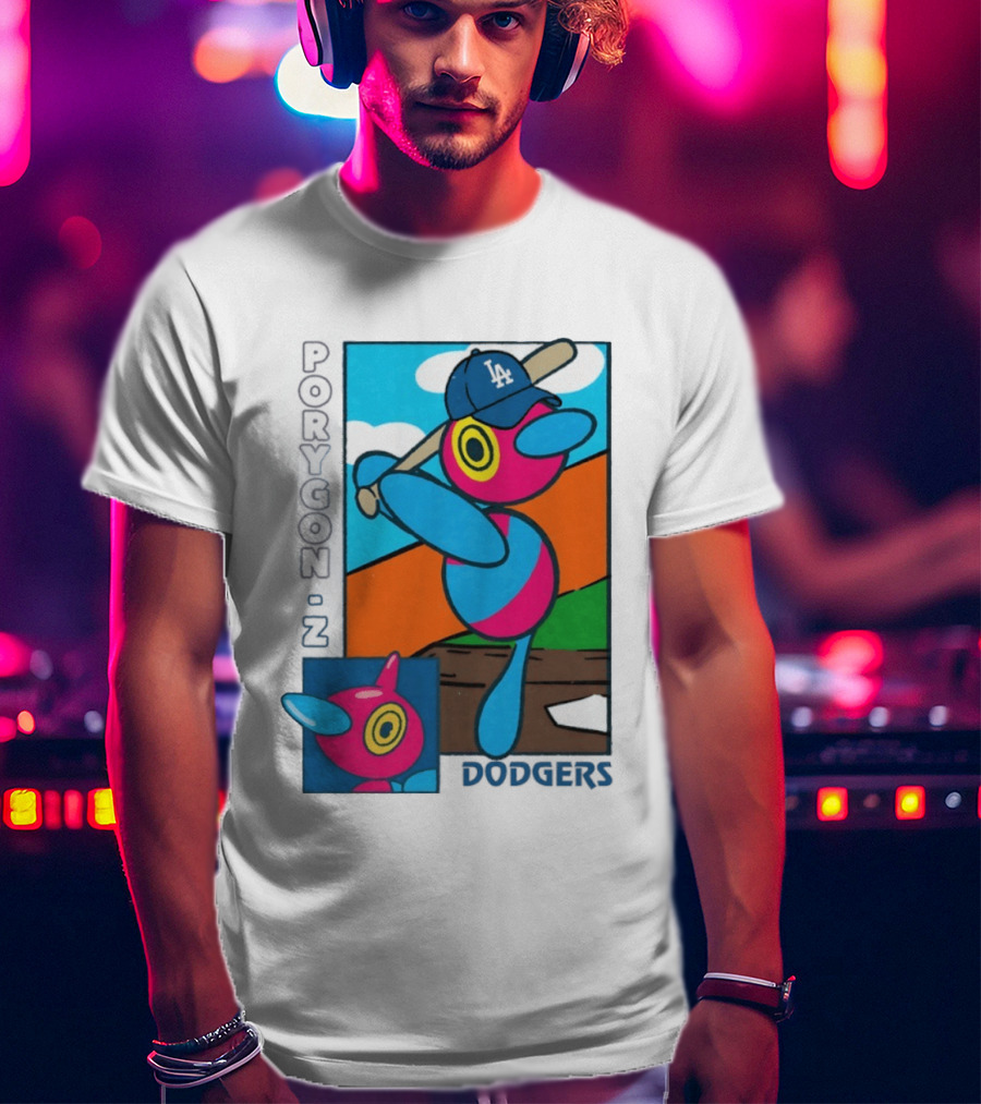 Porygon Z Los Angeles Dodgers Baseball Pokémon T-Shirt
