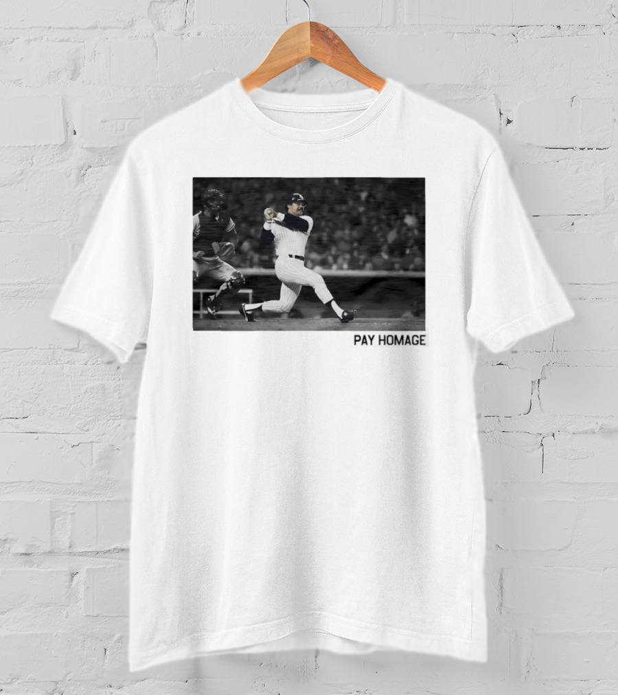 Reggie Jackson New York Yankees Baseball Pay Homage Iconic Swing Moment T-Shirt
