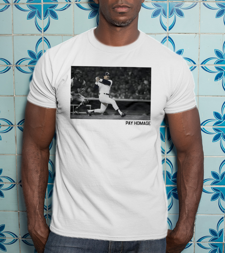 Reggie Jackson New York Yankees Baseball Pay Homage Iconic Swing Moment T-Shirt