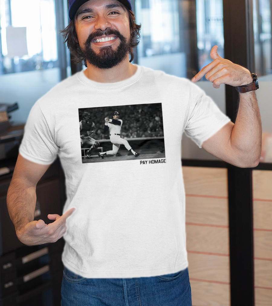 Reggie Jackson New York Yankees Baseball Pay Homage Iconic Swing Moment T-Shirt