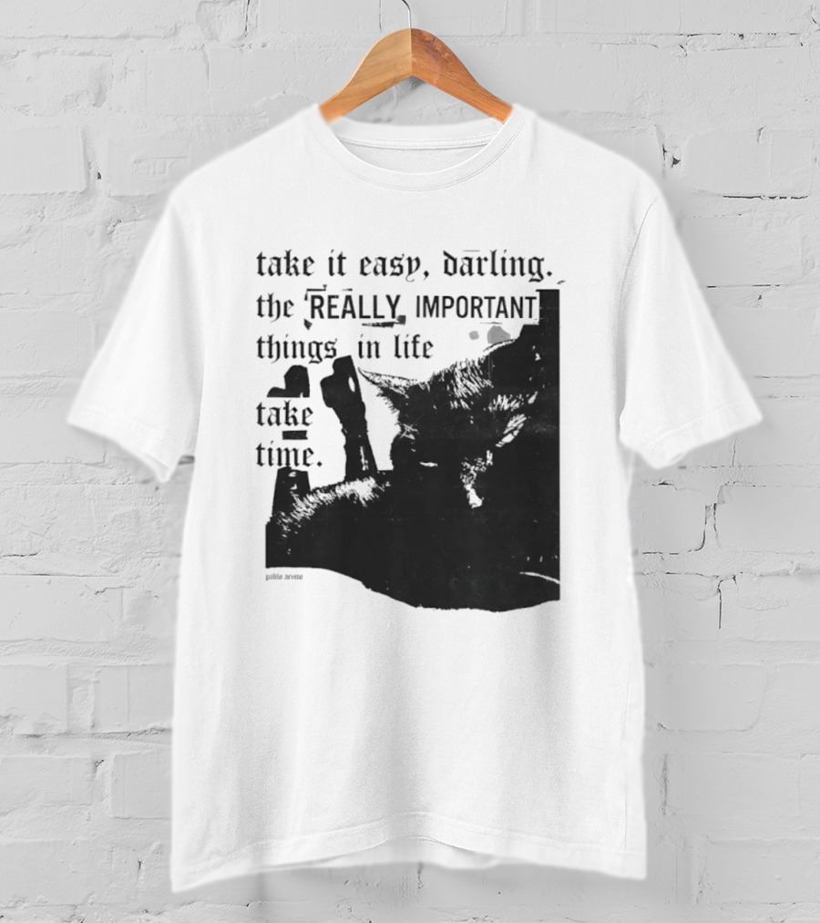 Take It Easy Darling The Really Important Things In Life Take Time T-Shirt