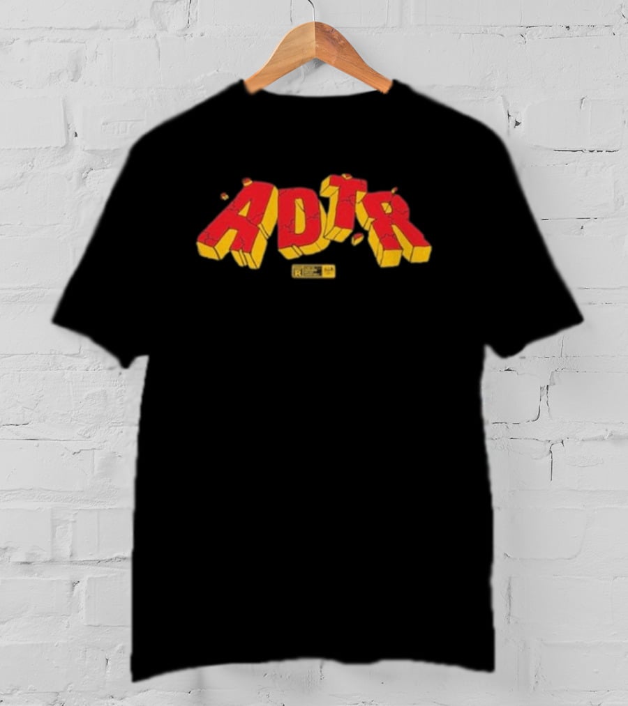 ADTR 2025 Comic Style Logo Vintage R Yellow And Red Block Letters T-Shirt