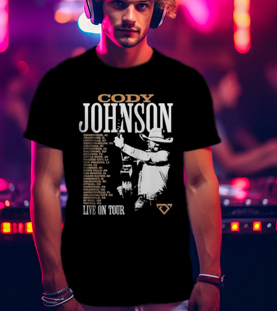 Cody Johnson 2026 Tour Live On Tour Dates And Cities With Cowboy T-Shirt