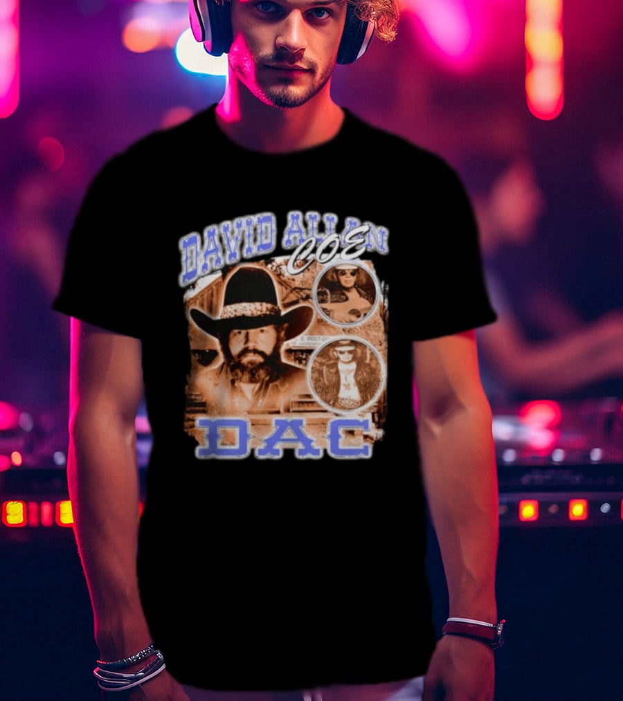 David Allan Coe DAC Cowboy Hat Sunglasses Collage T-Shirt