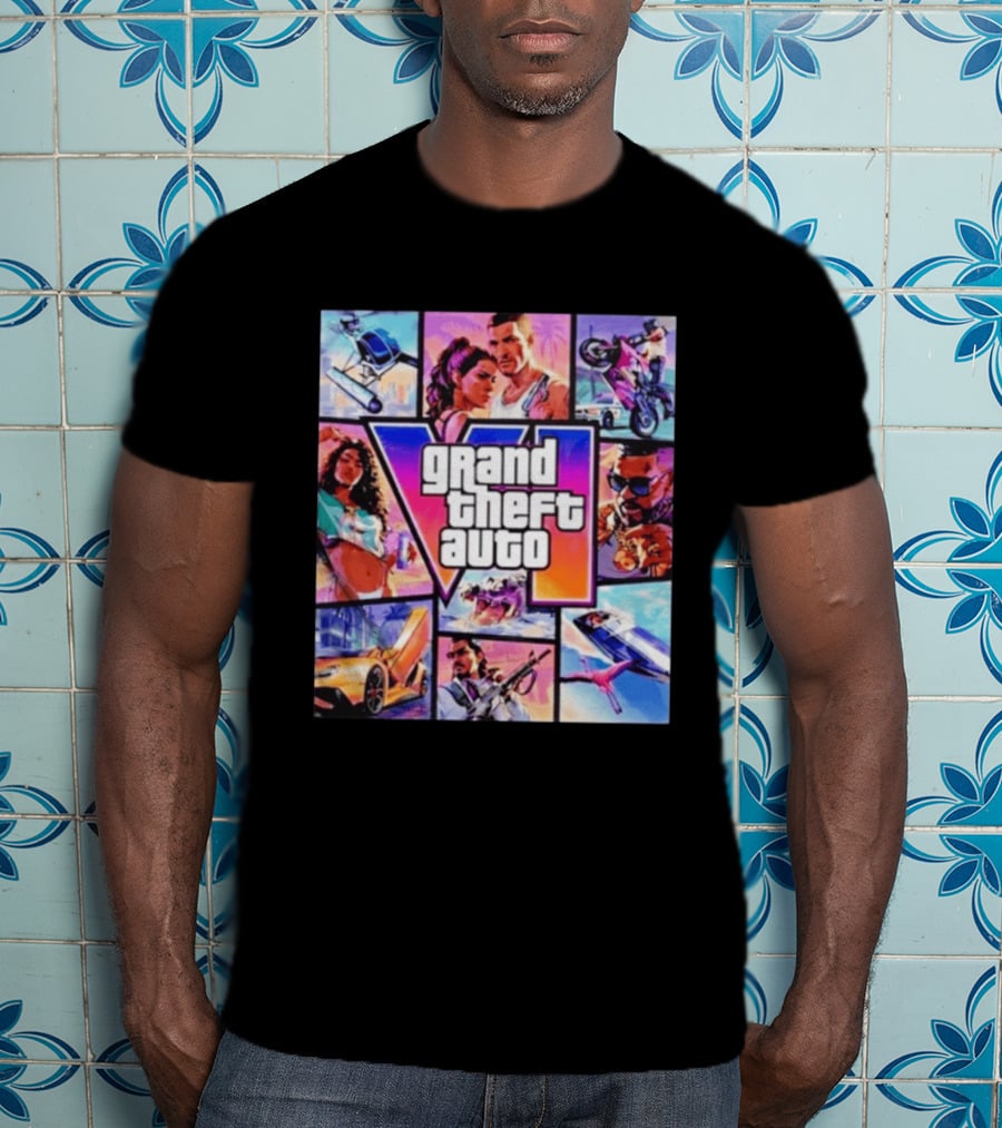 Grand Theft Auto VI Vice City Stories Helicopter Motorbike Rockstar Games T-Shirt